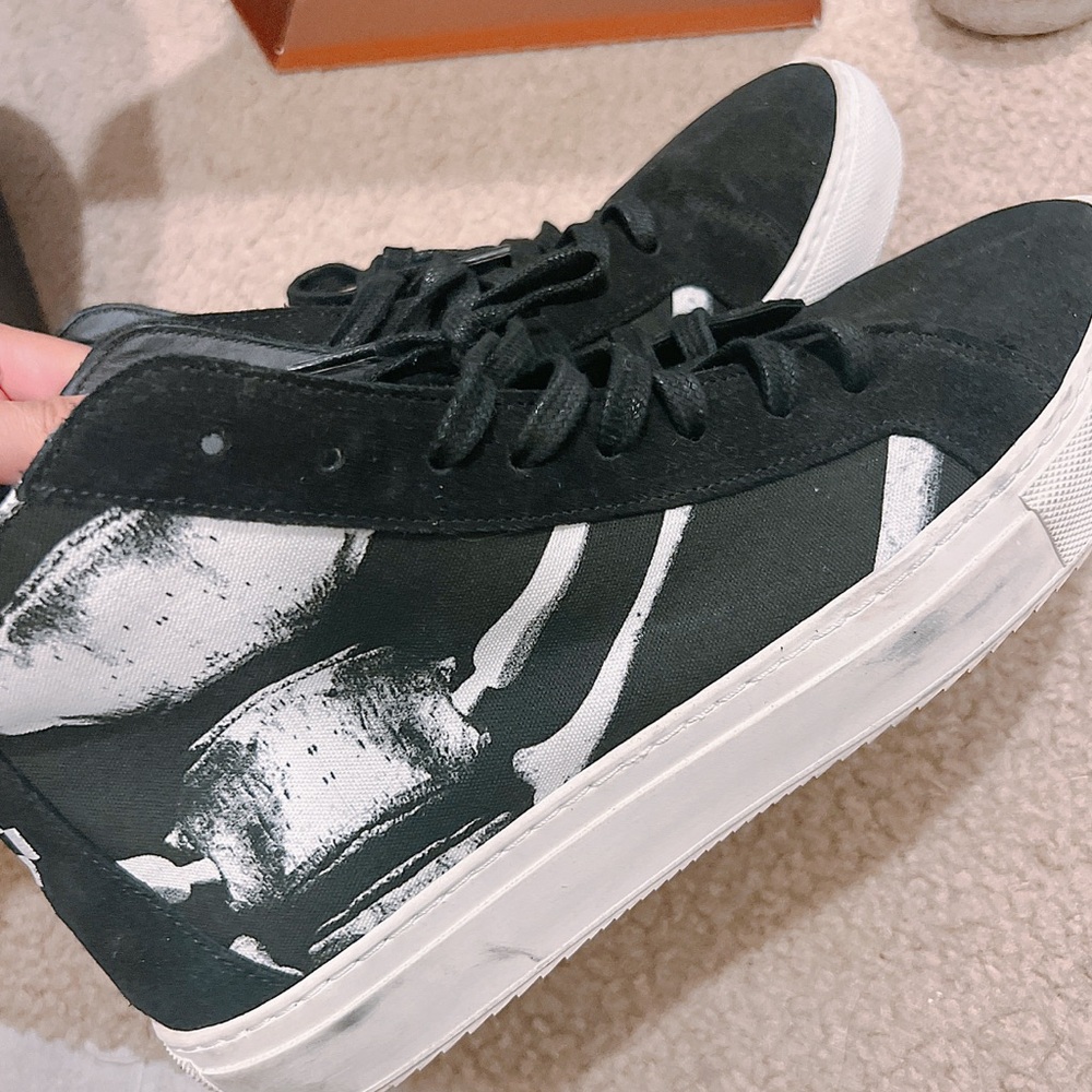 Marcelo Burlon Black and White High-Top Sneakers